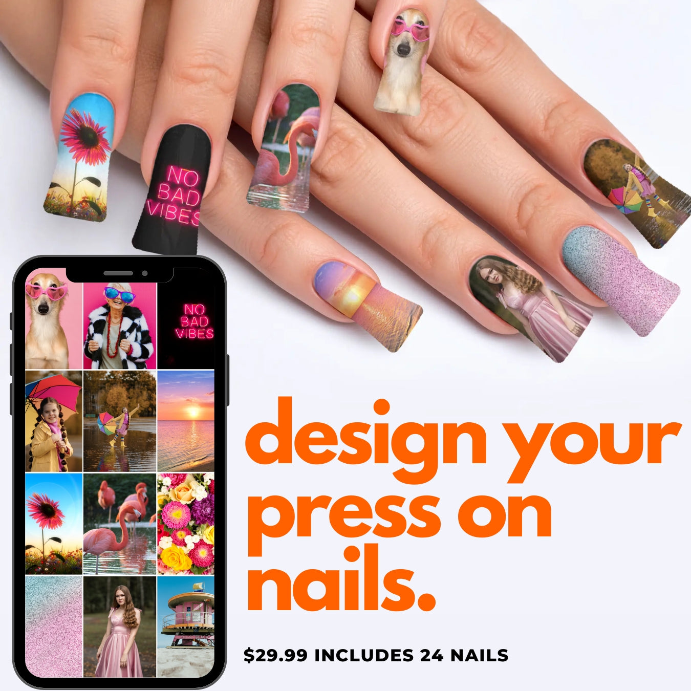 Duck Custom Nail Art Press On Nails (Design Your Own) - Custom Nail Art