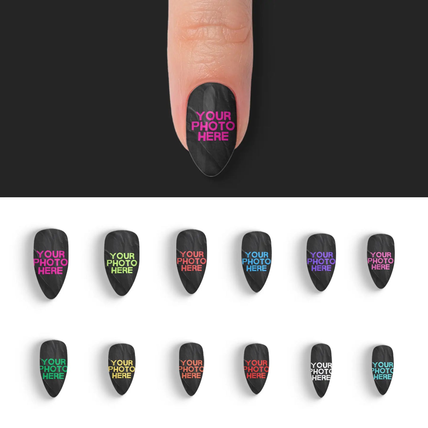 Almond Custom Nail Art Press On Nails (Design Your Own) - Custom Nail Art