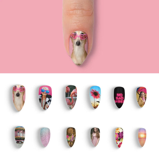 Almond Custom Nail Art Press On Nails (Design Your Own) - Custom Nail Art