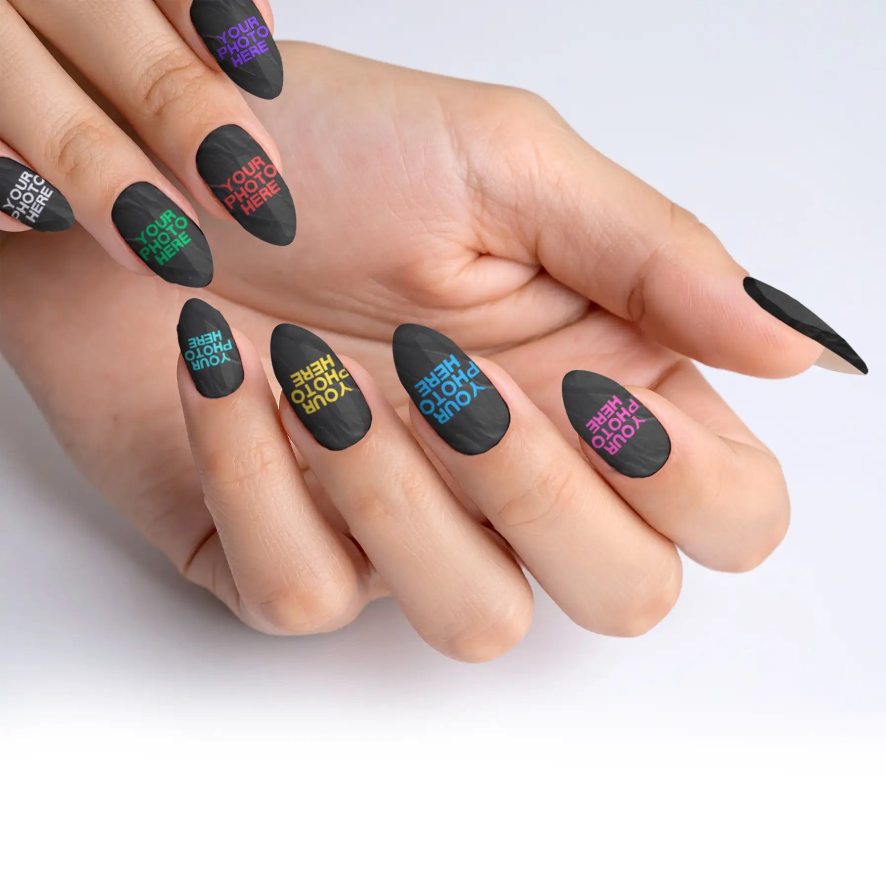 Almond Custom Nail Art Press On Nails (Design Your Own) - Custom Nail Art