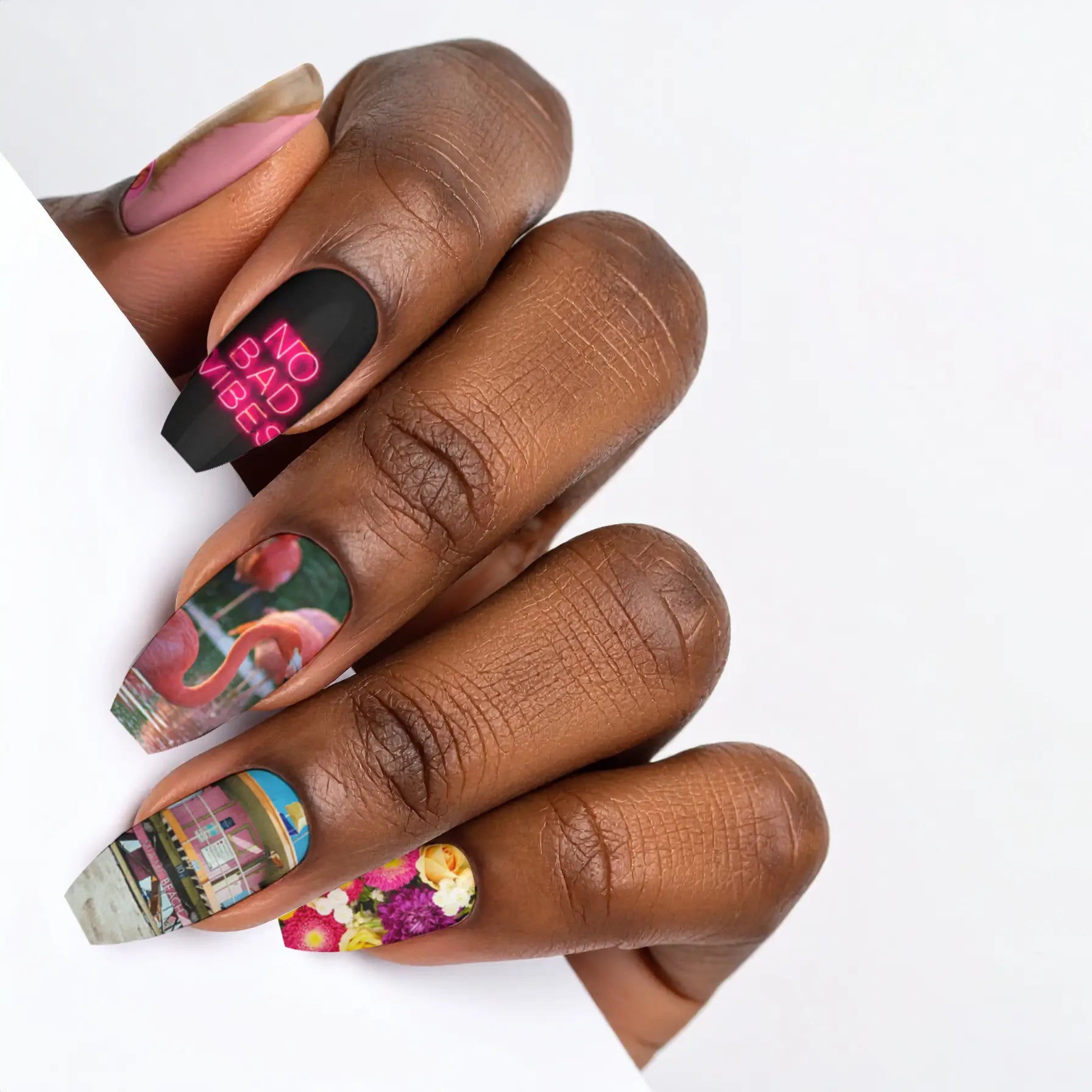 Long Ballerina Custom Nail Art Press On Nails (Design Your Own) - Custom Nail Art