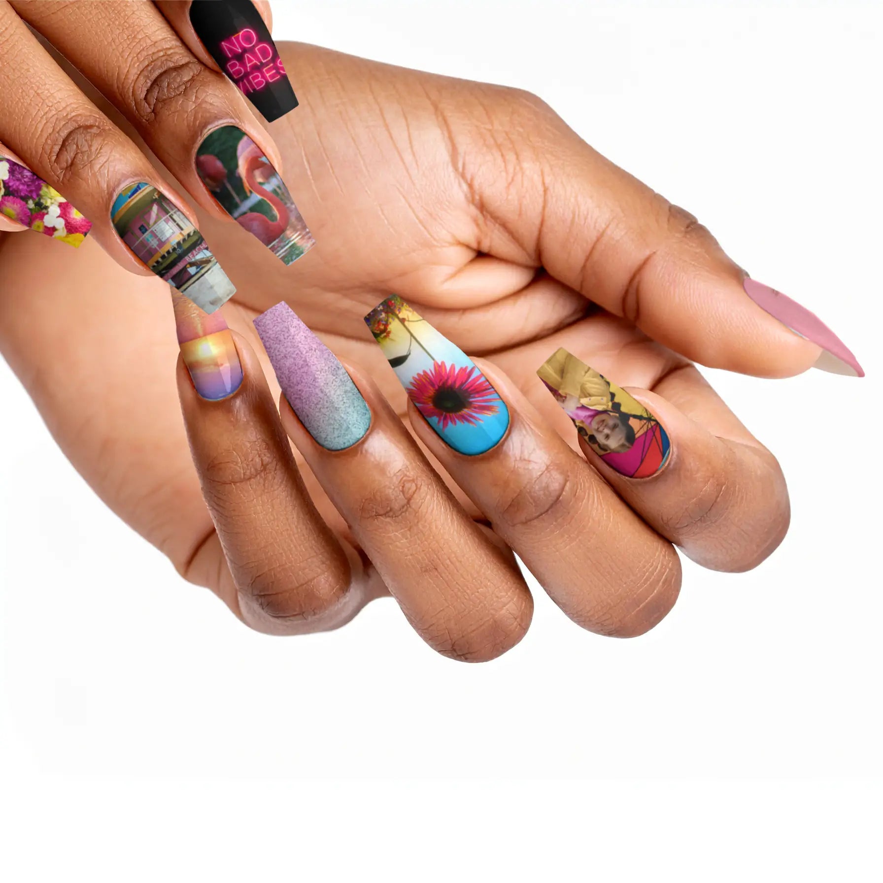 Long Ballerina Custom Nail Art Press On Nails (Design Your Own) - Custom Nail Art