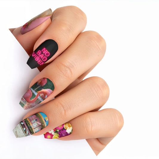 Long Ballerina Custom Nail Art Press On Nails (Design Your Own) - Custom Nail Art