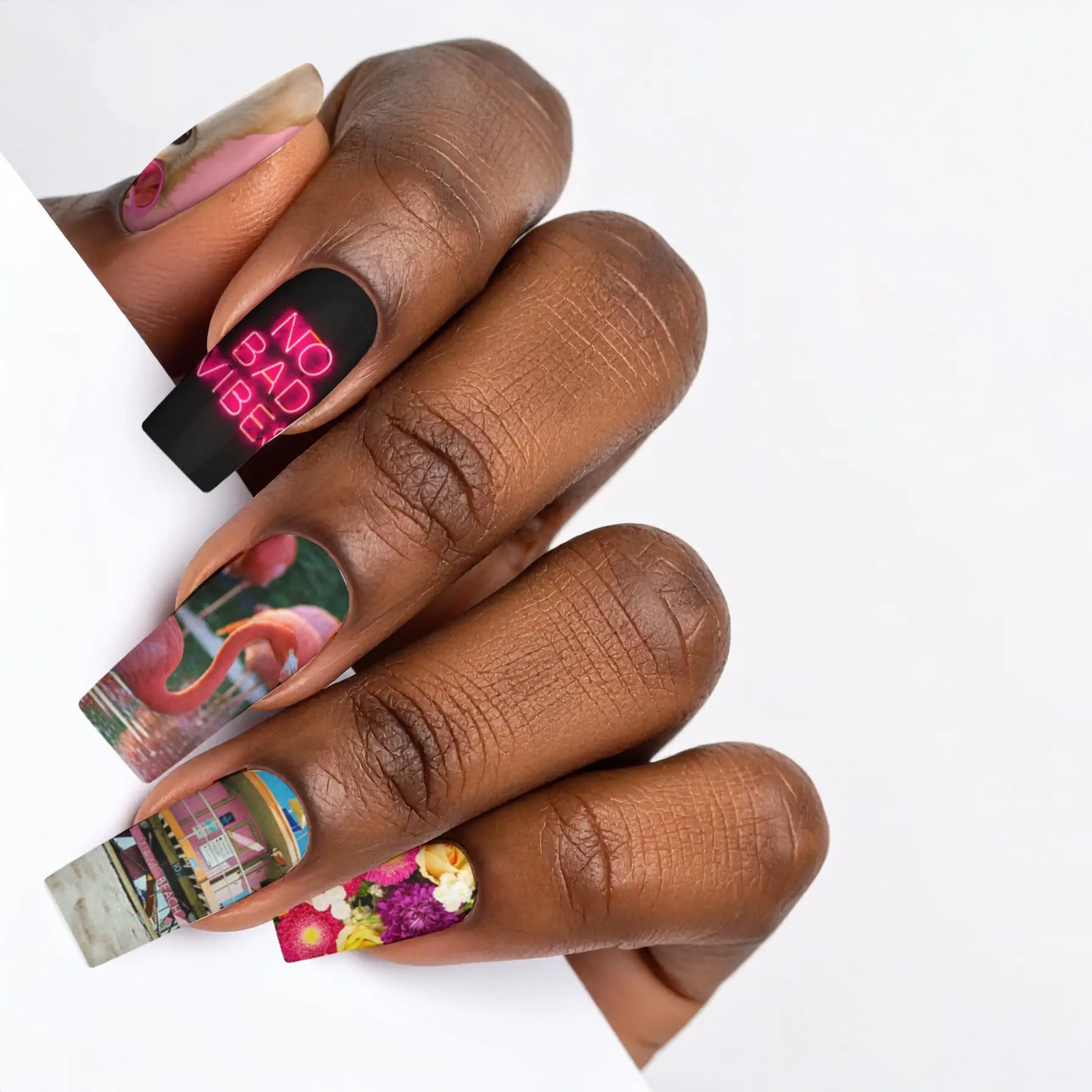 Long Coffin Custom Nail Art Press On Nails (Design Your Own) - Custom Nail Art