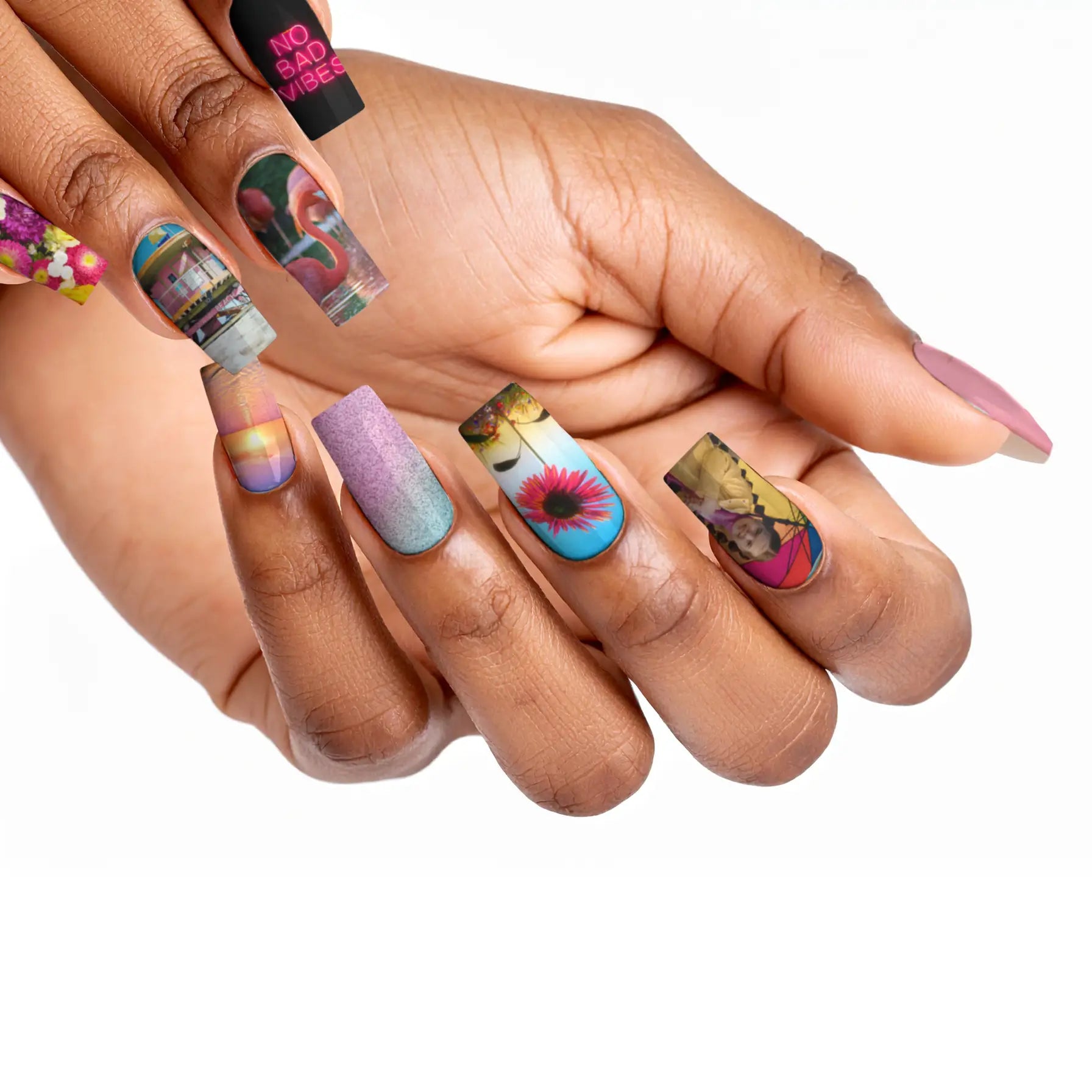 Long Coffin Custom Nail Art Press On Nails (Design Your Own) - Custom Nail Art