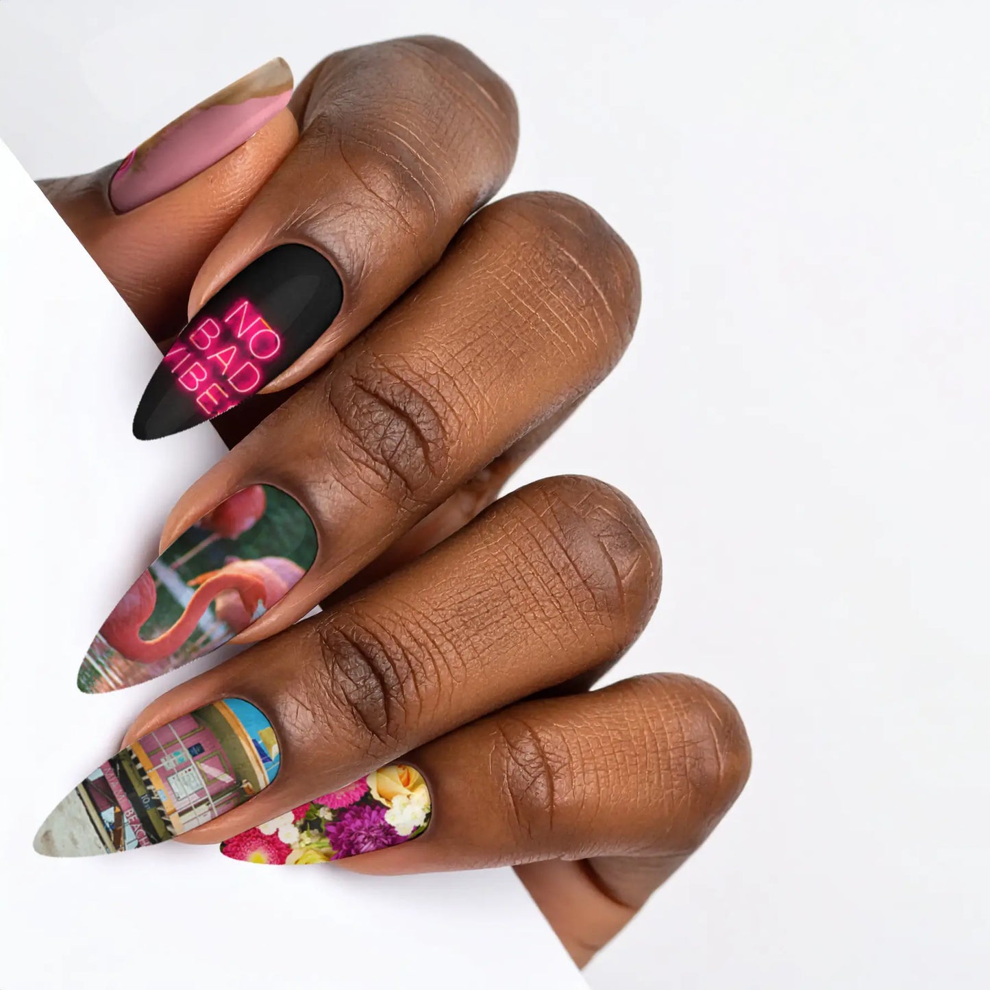 Long Stiletto Custom Nail Art Press On Nails (Design Your Own) - Custom Nail Art