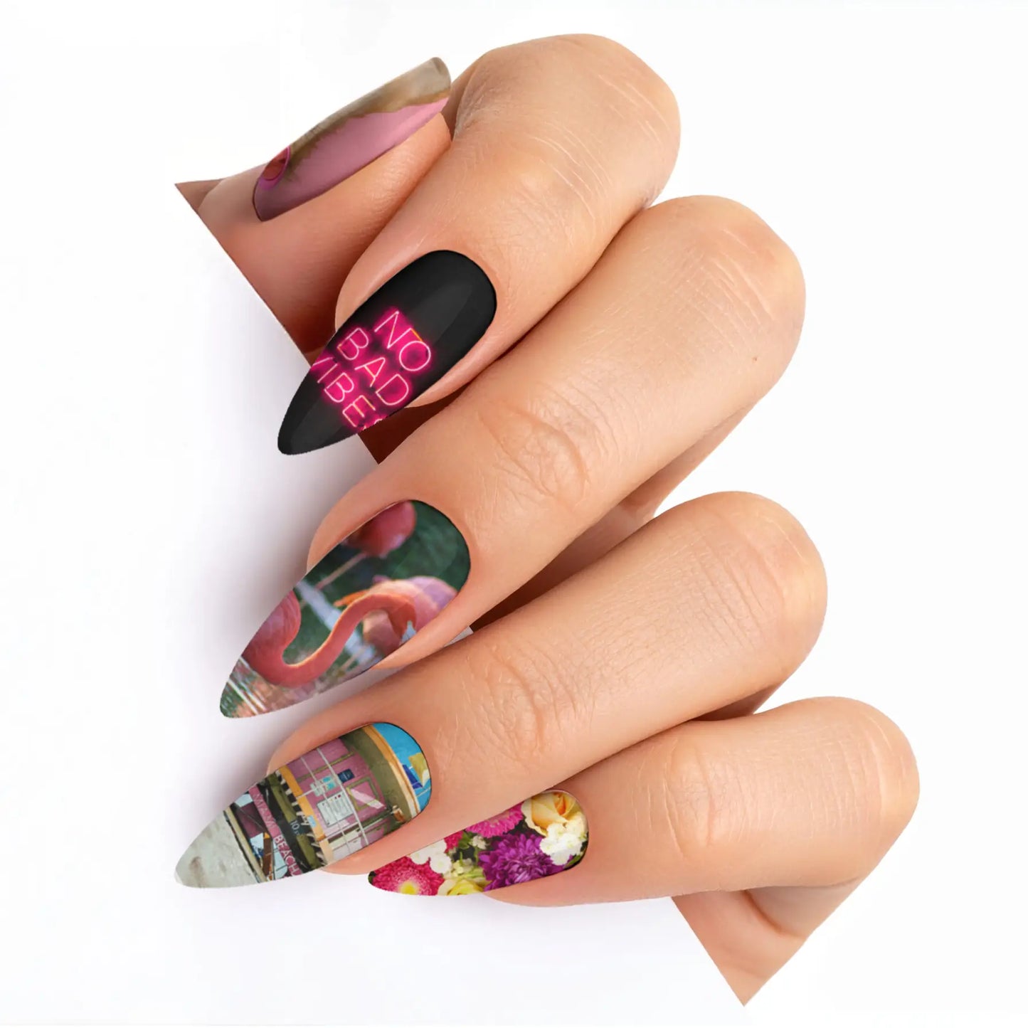 Long Stiletto Custom Nail Art Press On Nails (Design Your Own) - Custom Nail Art