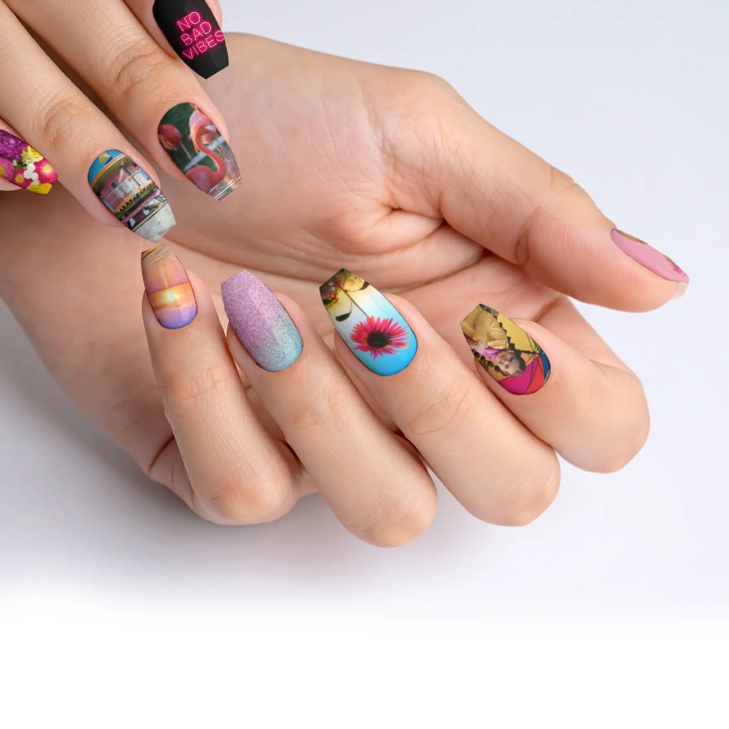 Medium Ballerina Custom Nail Art Press On Nails (Design Your Own) - Custom Nail Art