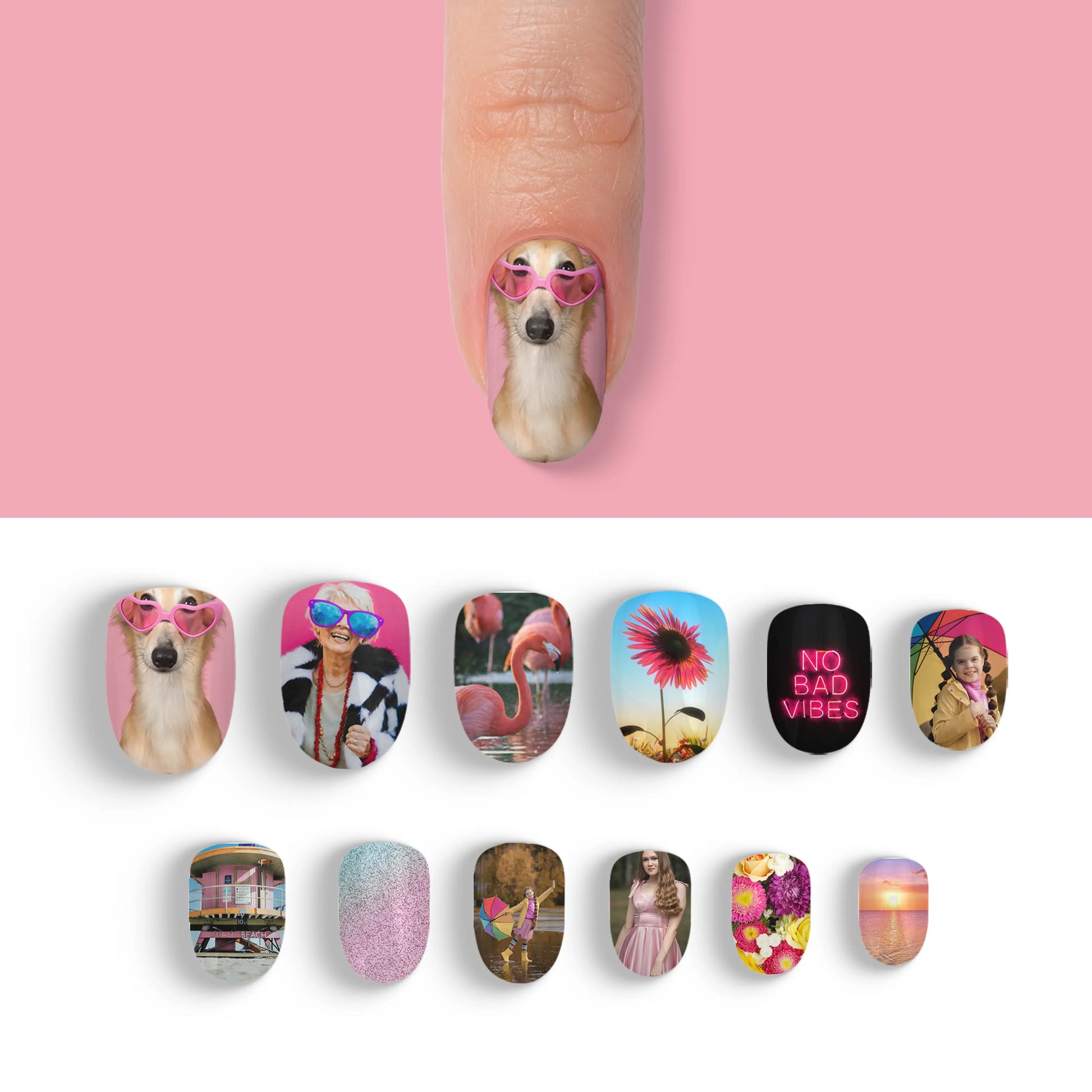 Oval Custom Nail Art Press On Nails (Design Your Own) - Custom Nail Art