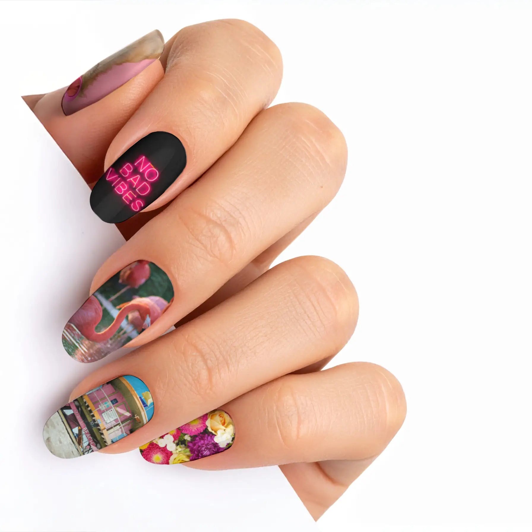 Oval Custom Nail Art Press On Nails (Design Your Own) - Custom Nail Art