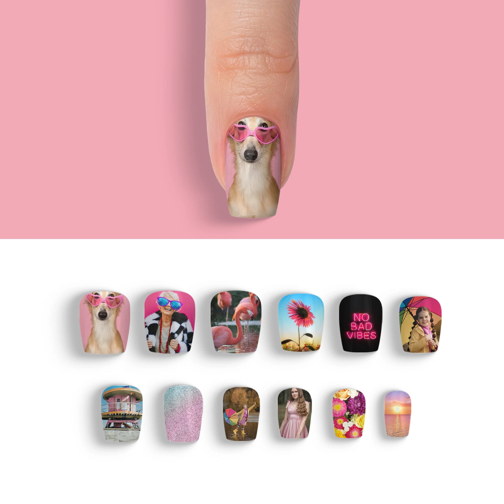 Short Ballerina Custom Nail Art Press On Nails (Design Your Own) - Custom Nail Art