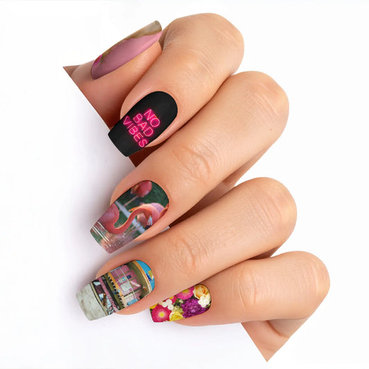 Short Ballerina Custom Nail Art Press On Nails (Design Your Own) - Custom Nail Art