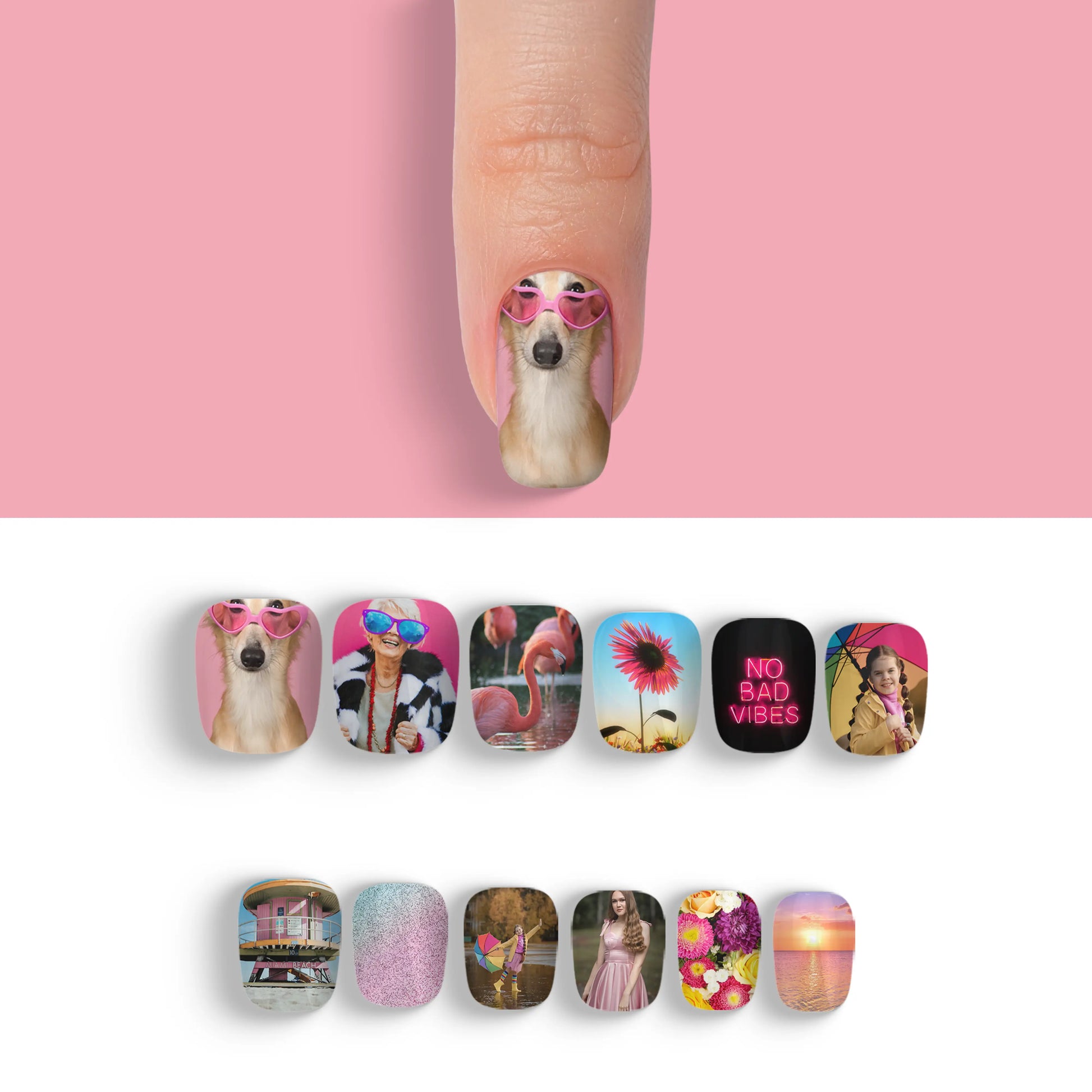 Squoval Custom Nail Art Press On Nails (Design Your Own) - Custom Nail Art