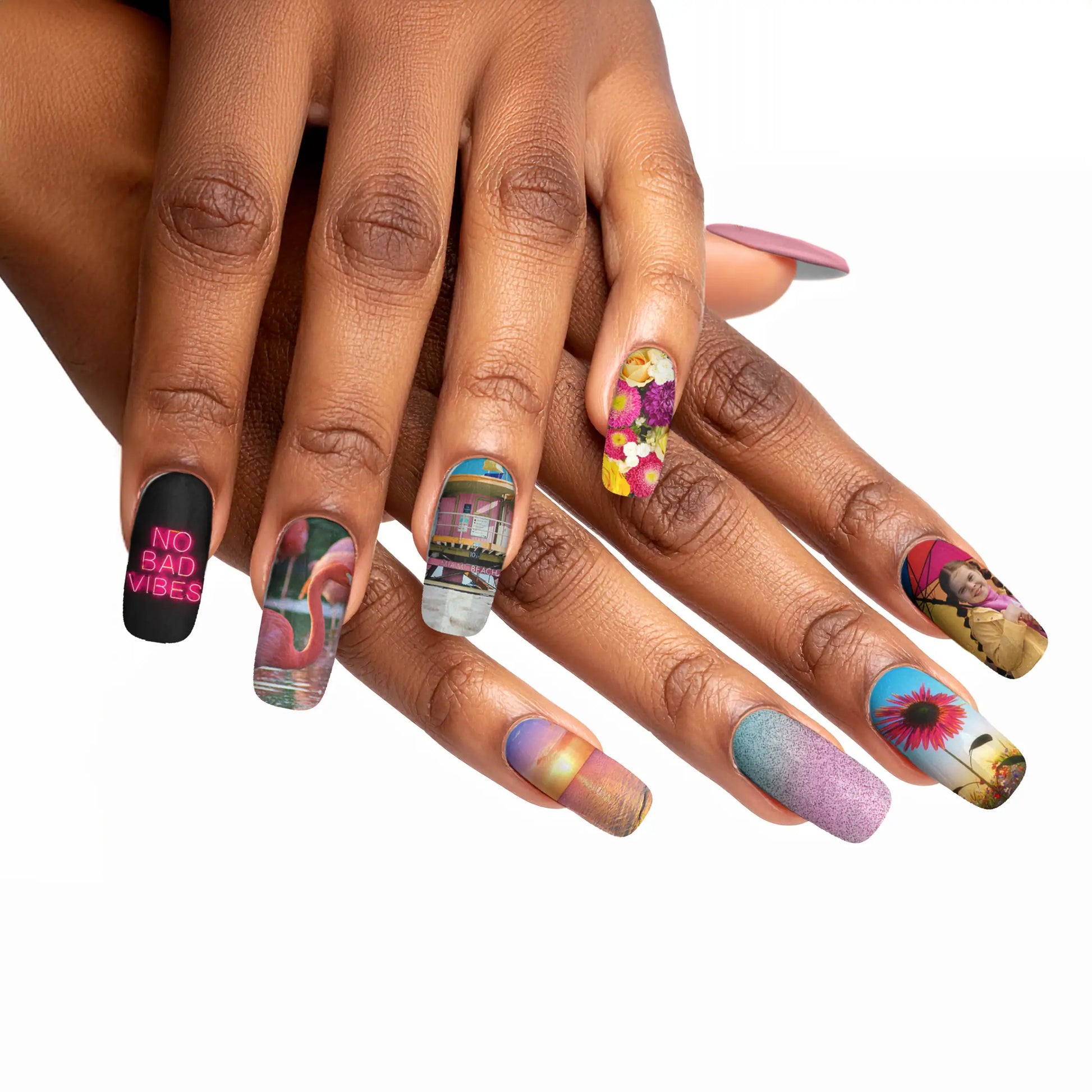 Squoval Custom Nail Art Press On Nails (Design Your Own) - Custom Nail Art